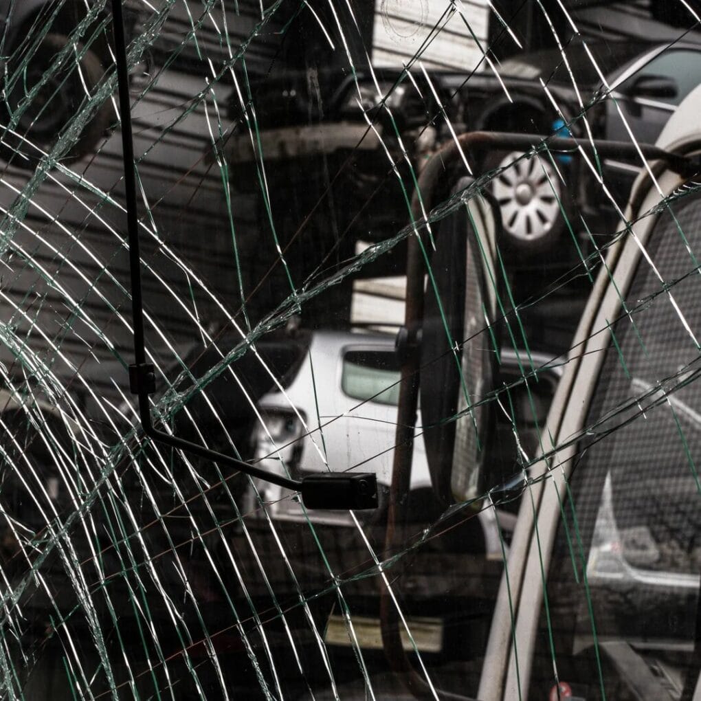 Multi-vehicle commercial crash aftermath