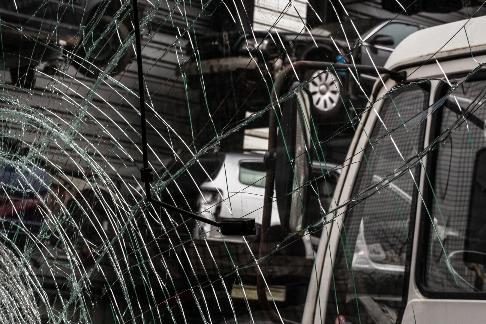 Multi-vehicle commercial crash aftermath