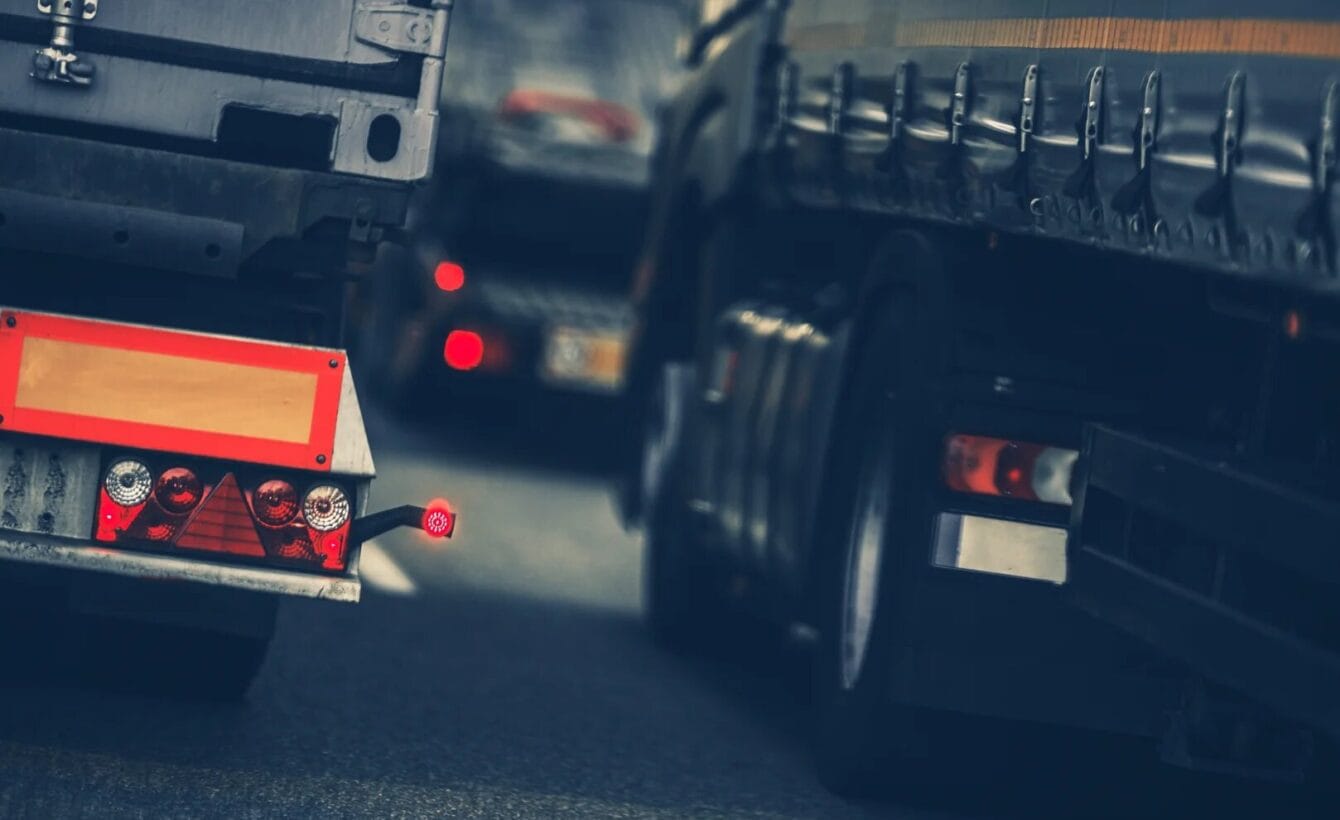 Commercial truck accident scene